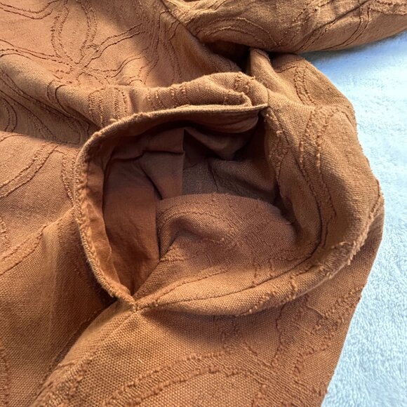 Pure Jill Womens Open Front Cardigan Jacket XL Rust Textured 100% Cotton Pockets - Picture 6 of 8